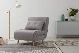 Single sofa in a room with software: Haru Single Sofa Bed Marshmallow Grey Made Com