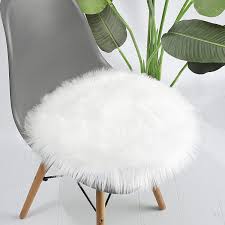 Seat cushion pad square bedroom faux fur for sofa home decoration living room. Amazon Com Lochas Super Soft Round Seat Cushion Faux Fur Sheepskin Chair Cover Pad Plush Rugs For Living Bedroom Sofa Couch 18 X18 White Home Kitchen