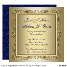 Elegant Royal Blue And Gold Wedding Invitation Zazzle Com In 2020 Gold Wedding Invitations Blue Gold Wedding Wedding Invitations