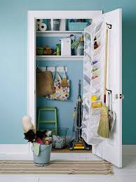 Hanging your cleaning supplies in a shoe organizer with clear pockets is a great idea because you can see and find everything you need quickly and easily. Closet Ideas For Better Organization Better Homes Gardens