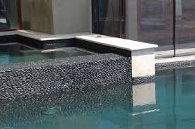 Charcoal Black Standing Pebble Tile Mosaic Pool Tile Pool Tile Swimming Pool Tiles