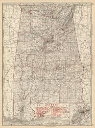Custom painting by charlotte foust. Alabama Par Rand Mcnally Co 1895 Art Source International Inc
