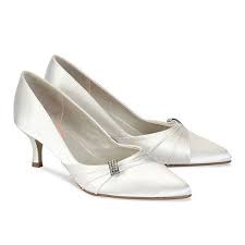 Ivory Satin Beau Mid Heel Court Shoe At Debenhams Com Bridesmaid Shoes Heels Bridal Shoes
