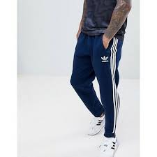 Adidas Originals Three Stripe Cuffed Sweatpants In Black Pin On Adidas