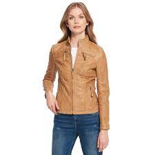 Black Rivet Center Zip Genuine Lamb Scuba Jacket Leather Women Wilsons Leather Leather Jacket Clothes Shopping Outfit