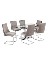 — and they are still making these dinettes today! Alice 160 Cm Rectangle Glass And Chrome Dining Table 6 Velvet Chairs Littlewoods Com