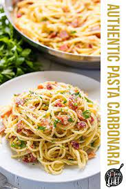Authentic Pasta Carbonara Recipe Healthy Snacks Recipes Vegetarian Recipes Healthy Pasta Dishes