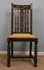 Antique 20c Barley Twist Oak Dining Chairs Upholstered Chairs Chair Oak Dining Chairs