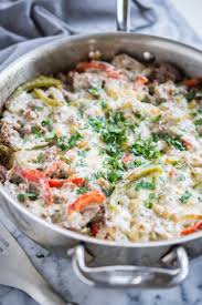 Toss in pickled peppers, cream cheese, 1 1/2 cups provolone, 1 teaspoon salt, and 1/4 teaspoon pepper. Keto Philly Cheesesteak Skillet An Easy One Pot Meal Fed Fit