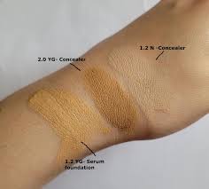 Here are the swatches of 1.2y, 1.2p and 2.op: The Ordinary Concealer