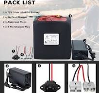 BtrPower Ebike Battery 72V 30AH LiFePO4 Battery Pack with 5A Charger 50A BMS