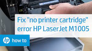 Hp #1005 this process can apply at canon lbp2900, hp 1018, hp 1020 if problem persist then please change cartridge. No Printer Cartridge Error Displays On The Printer Control Panel Hp Laserjet M1005 Mfp Hp Youtube