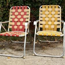 Two High Back Webbed Lawn Chairs Lawn Chairs Chair Vintage Patio