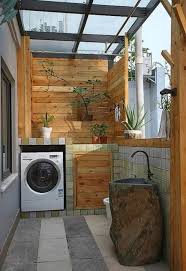 If You Re Using Your Balcony As Your Wash Room There Is No Excuse In Not Decorating It Add S Outdoor Laundry Rooms Apartment Balcony Decorating Balcony Design