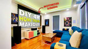 Home theater and media room photo ideas cool small home theater built by homeowner. Diy 4k Home Theater Makeover Remodel Smart Stealth Media Room Youtube