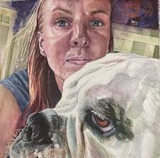 PanPastel and charcoal portrait of a special moment between a little girl  and her dog 🥰 6x8"