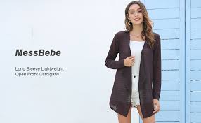Messbebe Women S Classic Open Front Drape Long Sleeve Summer Lightweight Knit Sheer Cardigan At Amazon Women S Clothing Store