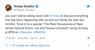 With andy cohen, joe giudice, teresa giudice. Teresa And Joe Giudice To Sit Down With Andy Cohen On Rhonj Special Event
