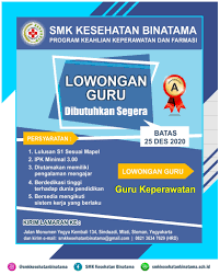 Maybe you would like to learn more about one of these? Lowongan Guru Keperawatan Smk Kesehatan Binatama