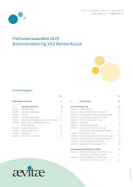 Polisvoorwaarden 2019 Basisverzekering VGZ Ruime Keuze