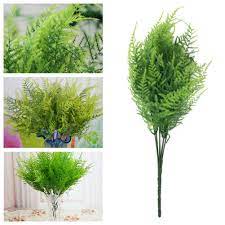 For Home Garden Decoration Plastic Green 7 Stems Artificial Asparagus Fern Grass Plant Flower Bonsai Fake Plants Decor Artificial Plants Outdoor Asparagus Fern