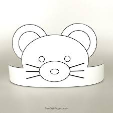 Mouse Coloring Costume Mask For Kids Mouse Ears Headband Hat Etsy Kids Mouse Mask For Kids Paper Crowns