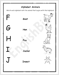 Learning the bengali alphabet is very important because its structure is used in every day conversation. A To Z Matching Animals Activity Worksheets Englishbix