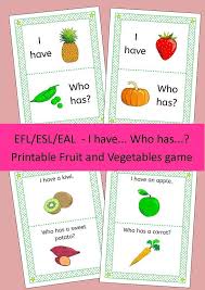 Fruit And Vegetables I Have Who Has Game For Esl Eal Efl Vegetables Fruits And Vegetables Fruit
