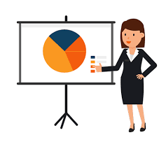 File Corporate Woman Giving Powerpoint Or Keynote Presentation Gif Animation Loop Gif Presentasi Kartun Desain Banner
