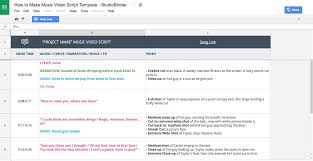 How To Shoot A Music Video Free Music Video Script Template