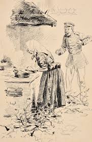 At Walter's coffee pot", drawing by Carl Becker