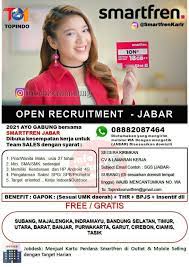 Beli loker sekolah online berkualitas dengan harga murah terbaru 2021 di tokopedia! Lowongan Kerja Smartfren Jabar Bandung Maret 2021 Info Loker Bandung 2021