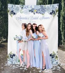 Bridal Shower Backdrop Blue Dusty Blue Bridal Shower Etsy Blue Bridal Shower Decorations Bridal Shower Photos Bridal Shower Banner