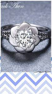 Flower 2019 New Romantic 925 Sterling Silver Fine Jewelry Engagement Black Spinel Engagement Ring Spinel Engagement Rings Womens Engagement Rings Women Rings