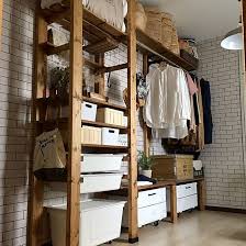 ikeaの収納ケース ２ ４材利用 見せる収納 壁面収納 ラブリコでdiy などのインテリア実例 2019 08 12 13 33 08 roomclip ルームクリップ インテリア 収納 クローゼット 収納 diy 壁面収納