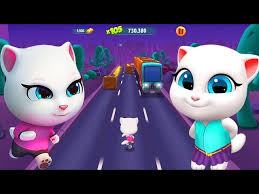 Talking Tom Gold Run Special Version }{ Neon vs Talking Angela Las Vegas  Runs🔥