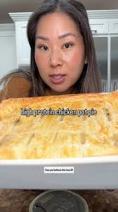🥧HIGH PROTEIN CHICKEN POT PIE🥧, can you believe each serving has 38g of  protein? there’s six servings in total and it’s so filling and delicious  for a comfy night in. , 38g protein