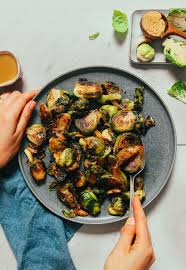 Miso Glazed Roasted Brussels Sprouts Minimalist Baker Recipes Recipe Roasted Brussel Sprouts Brussel Sprouts Miso Glaze