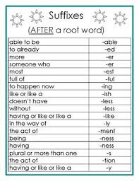 Suffix Prefix Chart Worksheets Teaching Resources Tpt