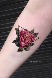 Nailia Geometric Watercolor Rose Flower Temporary Tattoo Vintage Tattoo Vintage Flower Tattoo Vintage Roses