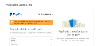 If your address is on a numbered street, spell out the name of your street. Paypal Error Your Bank Can T Verify Your Credit Card At This Time Documentation Form Publisher Support