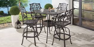 Just bar stools is an online australian retailer of quality seating for your home or business. Cindy Crawford Home Lake Como Antique Bronze Round 5 Pc Outdoor Bar Height Dining Set Rooms To Go