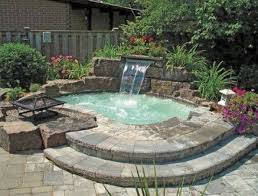Uber 49 Trendige Poolideen Im Garten Mit Wasserfall Whirlpools Garten Mit Poolideen Trendige Uber Wass In 2020 Small Backyard Pools Hot Tub Backyard Backyard Pool