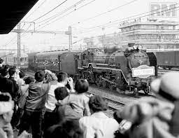 東京から横浜港までd51 791牽引の さよなら蒸気機関車 70 10 18 浜松町 蒸気機関車 鉄道 写真 列車