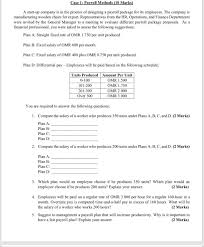 It also refers to the total amount of money paid to the employees. Case 1 Payroll Methods 10 Marks A Start Up Company Chegg Com