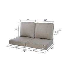Amazon Com Quality Outdoor Living 29 Bg02lv Loveseat Cushion 46 X 26 3pc Beige Garden Outdoor Deep Seating Chair Love Seat Deep Seating