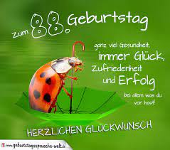 88 Geburtstag Karte Herzlichen Gluckwunsch Geburtstagsspruche Welt