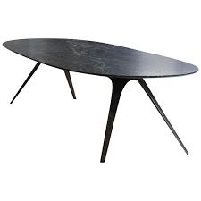 So for example, a table base that supports a 36 wood table top may only support a 30 stone table top. Barbera Spargere Oval Table Modern Solid Bronze Base With Granite Top For Sale At 1stdibs