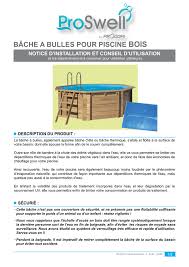 Bois Bache A Bulles Pour Piscine Notice D Installation Et Conseil D Utilisation Manualzz