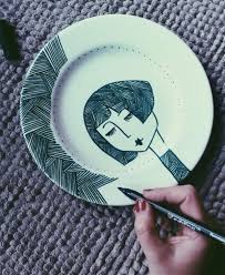 Random Things To Draw When Bored Plate Drawing Porcelain Drawings